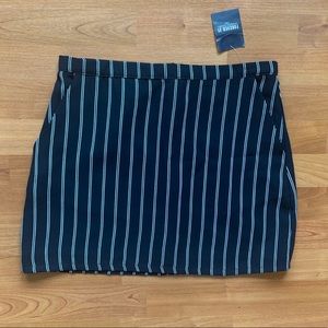 Navy and White Striped Skirt